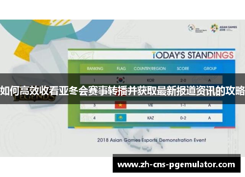 如何高效收看亚冬会赛事转播并获取最新报道资讯的攻略