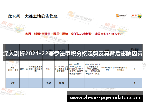 深入剖析2021-22赛季法甲积分榜走势及其背后影响因素