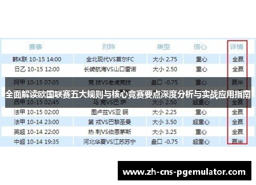 全面解读欧国联赛五大规则与核心竞赛要点深度分析与实战应用指南 全面解读欧国联赛五大规则与核心竞赛要点深度分析与实战应用指南